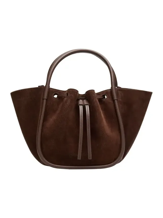 Small Ruched Suede Tote Bag Small Ruched Suede Tote Bag
