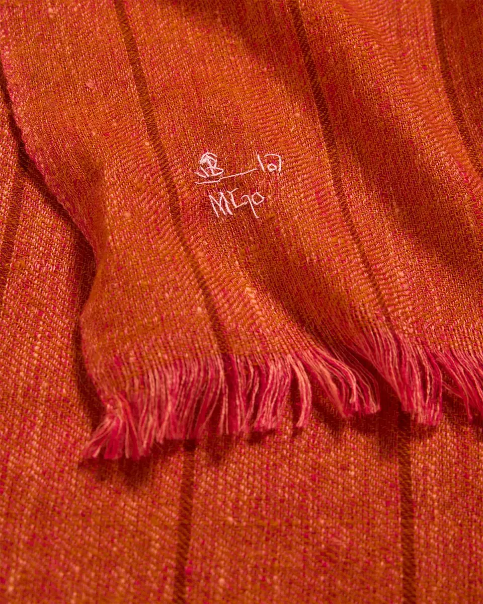 Anderson & Sheppard Men's Hairline Windowpane Check Cashmere Scarf | Thumbnail 4 Anderson & Sheppard Men's Hairline Windowpane Check Cashmere Scarf | Thumbnail 4