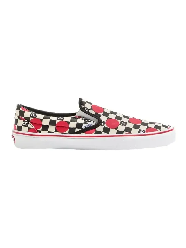 x Vans Men's Big Dots & VLogo Checkerboard Classic Slip-On Sneakers x Vans Men's Big Dots & VLogo Checkerboard Classic Slip-On Sneakers