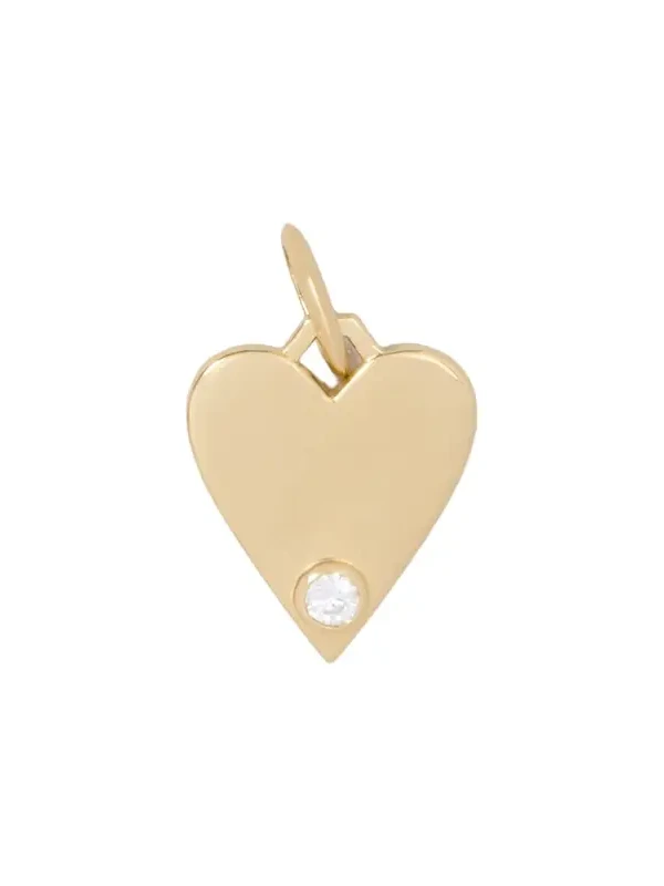 Jennifer Fisher Medium Heart with Diamond in 18K Yellow Gold