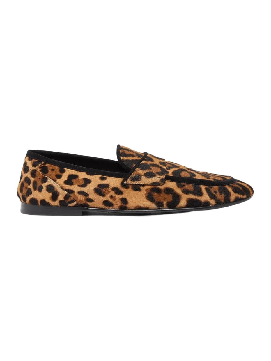 Dolce & Gabbana Men's Crosta Leopard-Print Calf Hair Loafers
