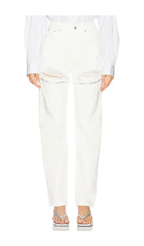 AREA Crystal Fray Slit Jean | Image 1 AREA Crystal Fray Slit Jean | Image 1