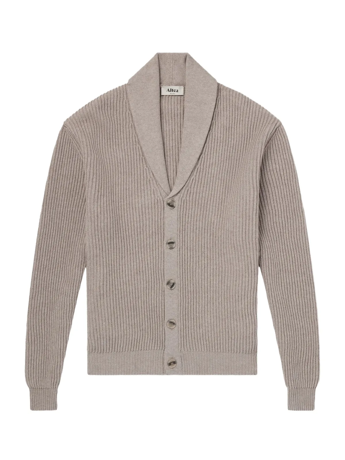Altea Shawl-Collar Ribbed Cotton and Cashmere-Blend Cardigan - Men