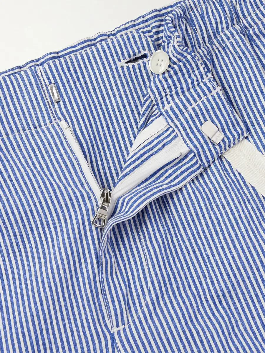 Orlebar Brown Alex Tapered Striped Cotton-Blend Seersucker Drawstring Trousers - Men | Thumbnail 5