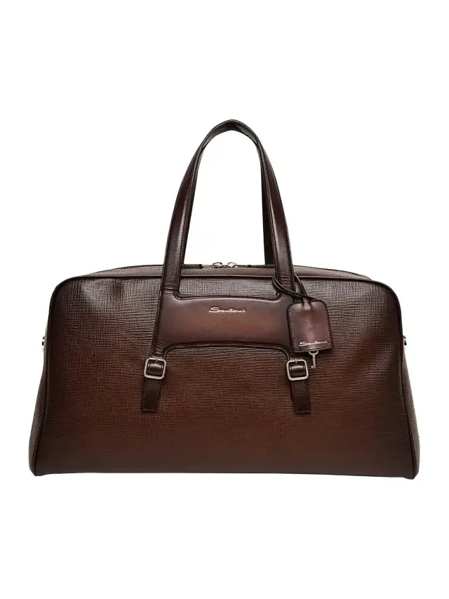 Men's Leather Weekender Duffel Bag Men's Leather Weekender Duffel Bag