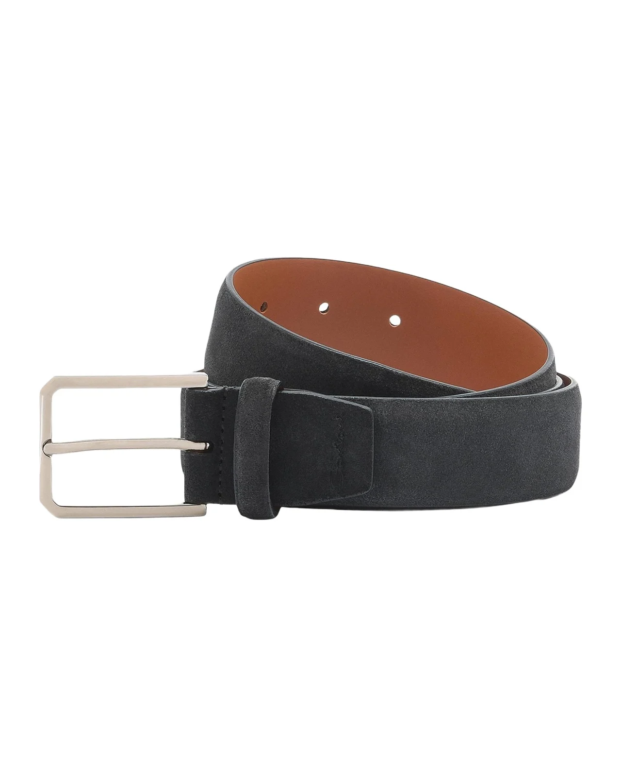 Men's Square-Buckle Suede Belt Men's Square-Buckle Suede Belt