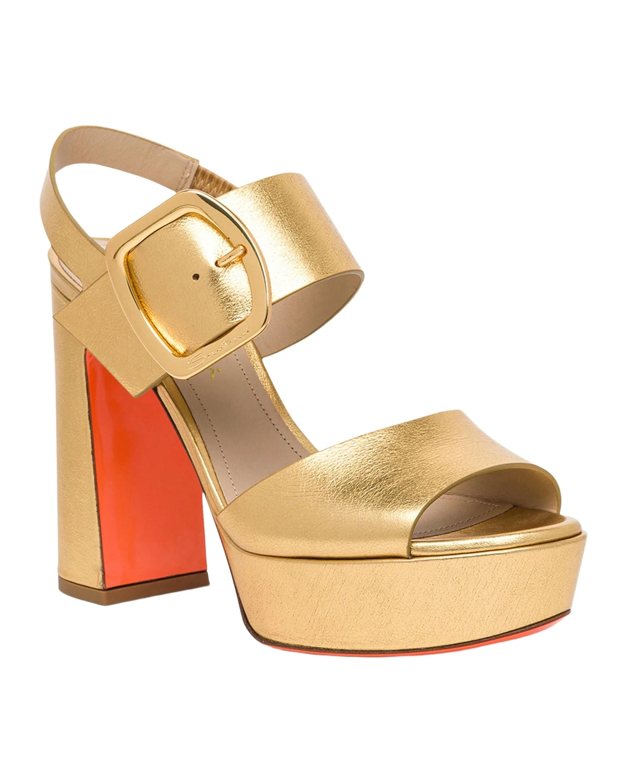 Bruxel Metallic Buckle Platform Sandals Bruxel Metallic Buckle Platform Sandals