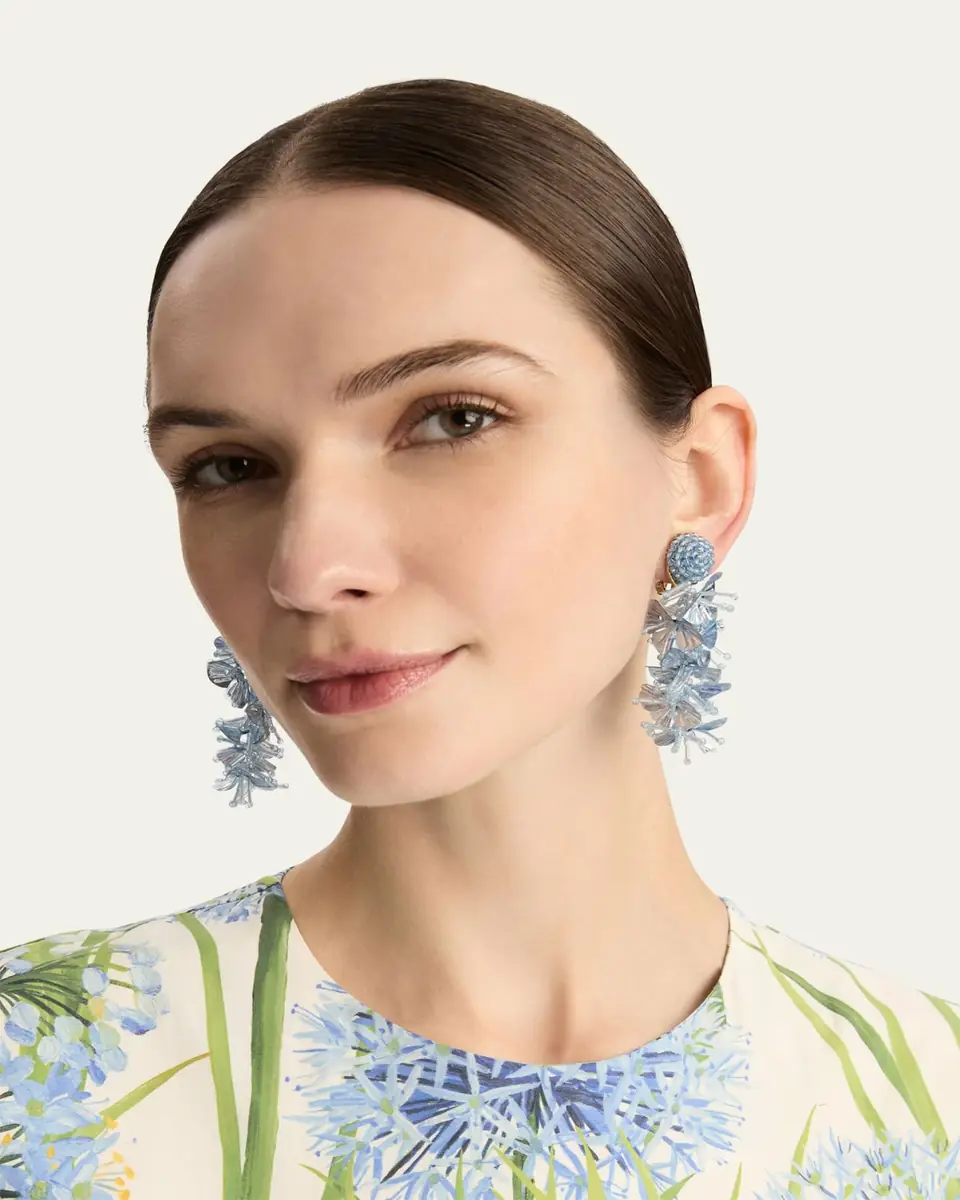 Oscar de la Renta Sequin Tassel Drop Earrings | Thumbnail 2