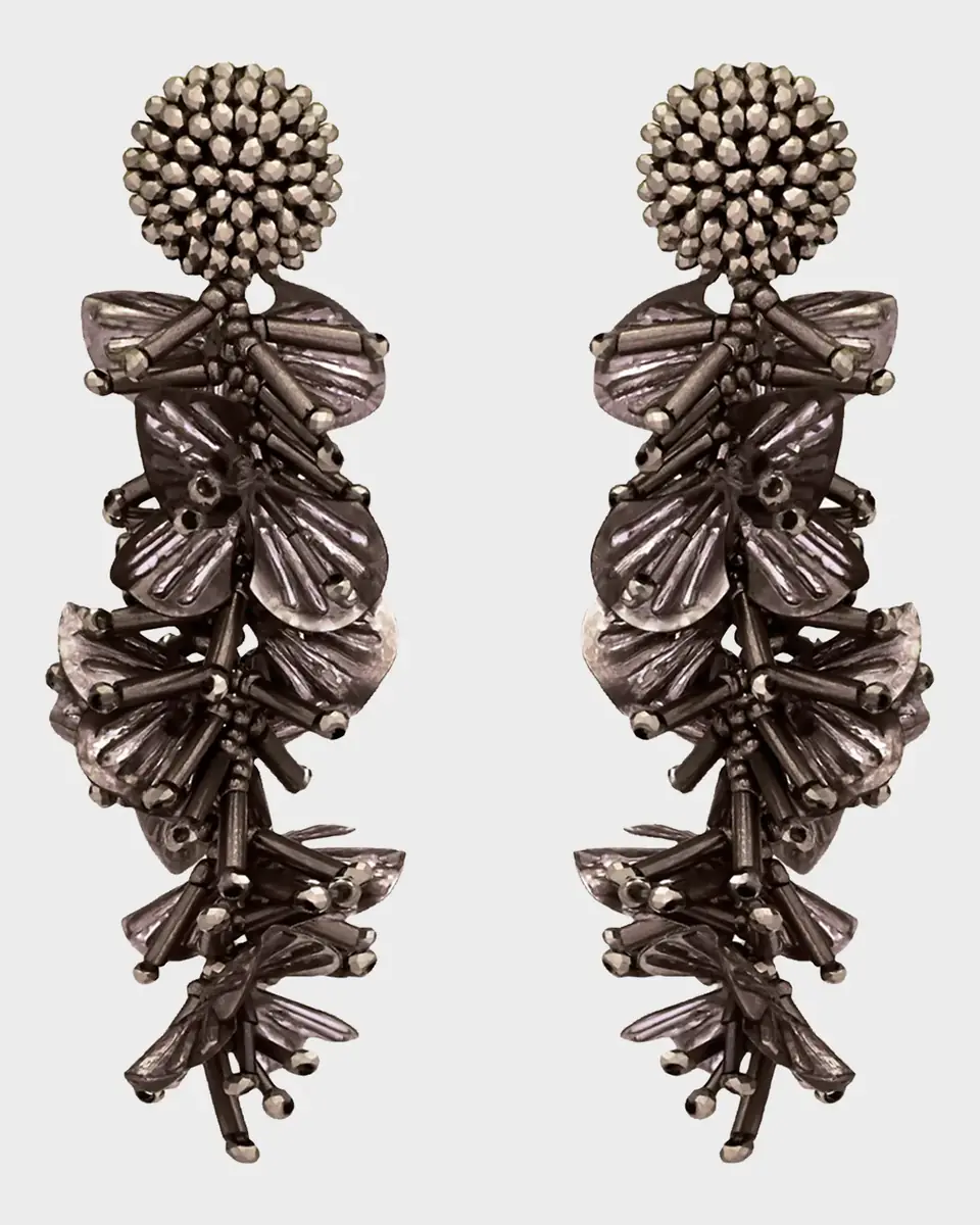 Oscar de la Renta Sequin Tassel Drop Earrings | Thumbnail 3