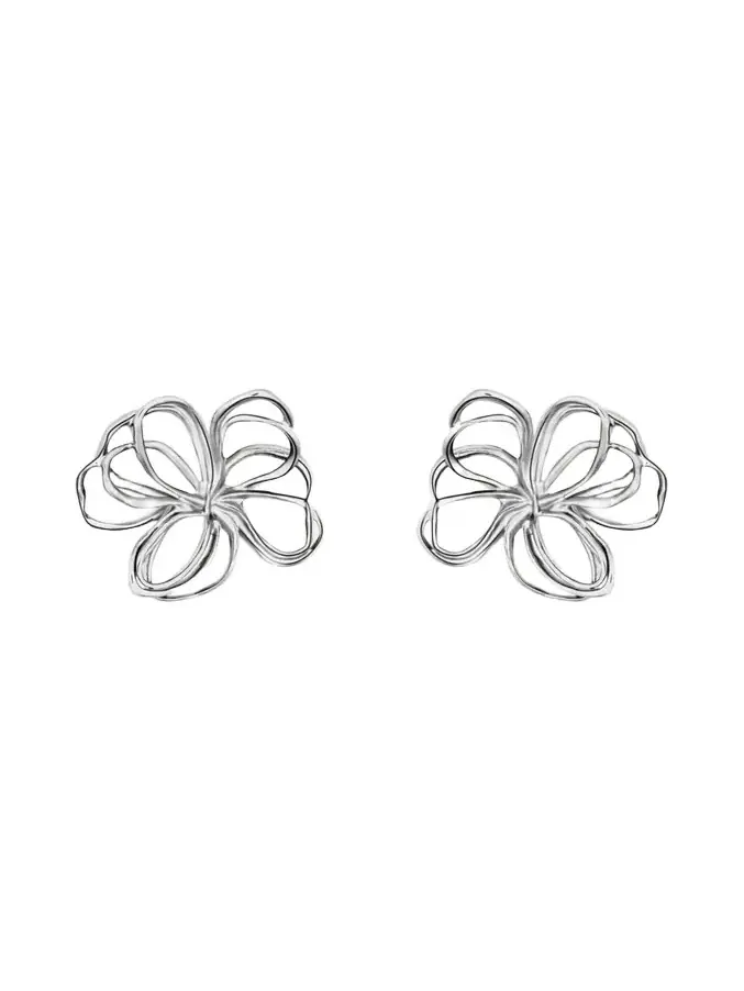 Wire Flower Stud Earrings
