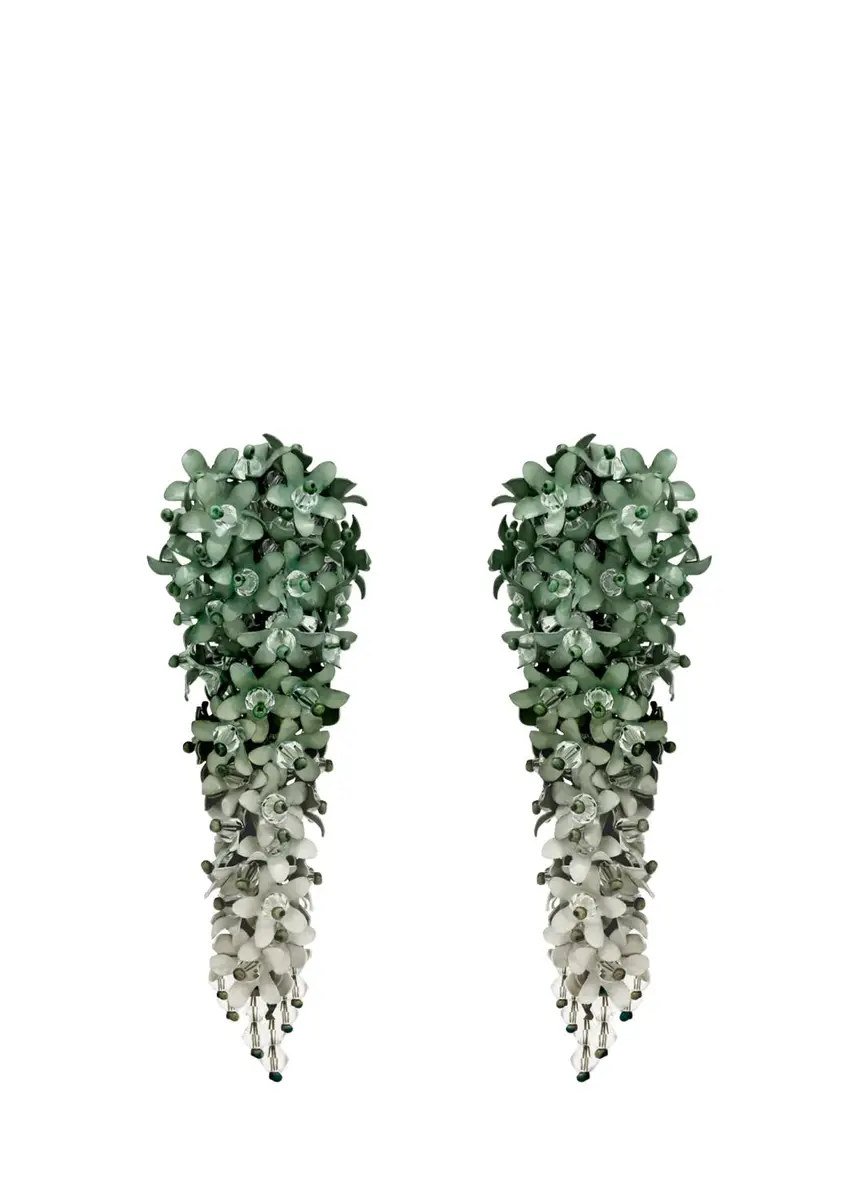 Oscar de la Renta Cascading Flower Earrings | Thumbnail 3 Oscar de la Renta Cascading Flower Earrings | Thumbnail 3