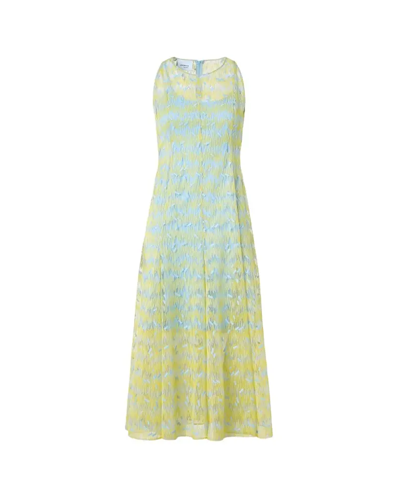 Akris punto Scribble Embroidered Tulle Sleeveless Maxi Dress | Image 1 Akris punto Scribble Embroidered Tulle Sleeveless Maxi Dress | Image 1
