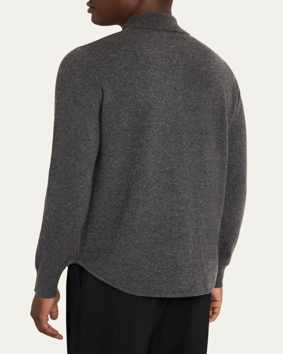 Dries Van Noten Men's Monaco Cashmere Knit Pocket Button-Down Shirt | Thumbnail 3 Dries Van Noten Men's Monaco Cashmere Knit Pocket Button-Down Shirt | Thumbnail 3