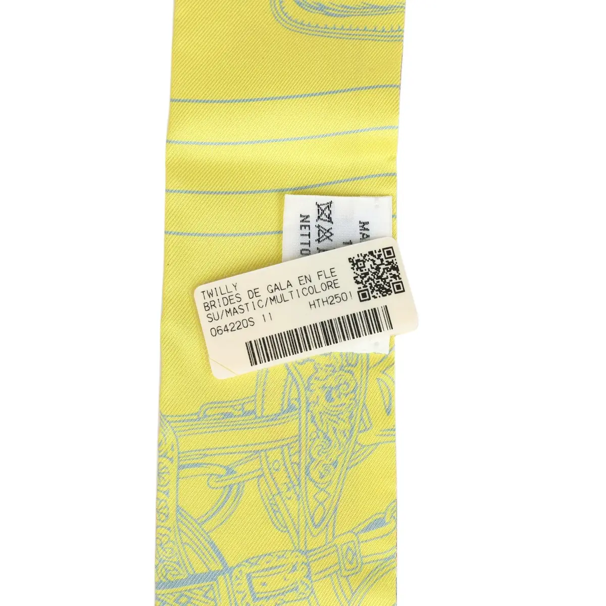 HERMÈS Hermes "Brides De Gala En Fleurs" Mastic, Jaune Vif, Multi Silk Twilly Pair | Thumbnail 4