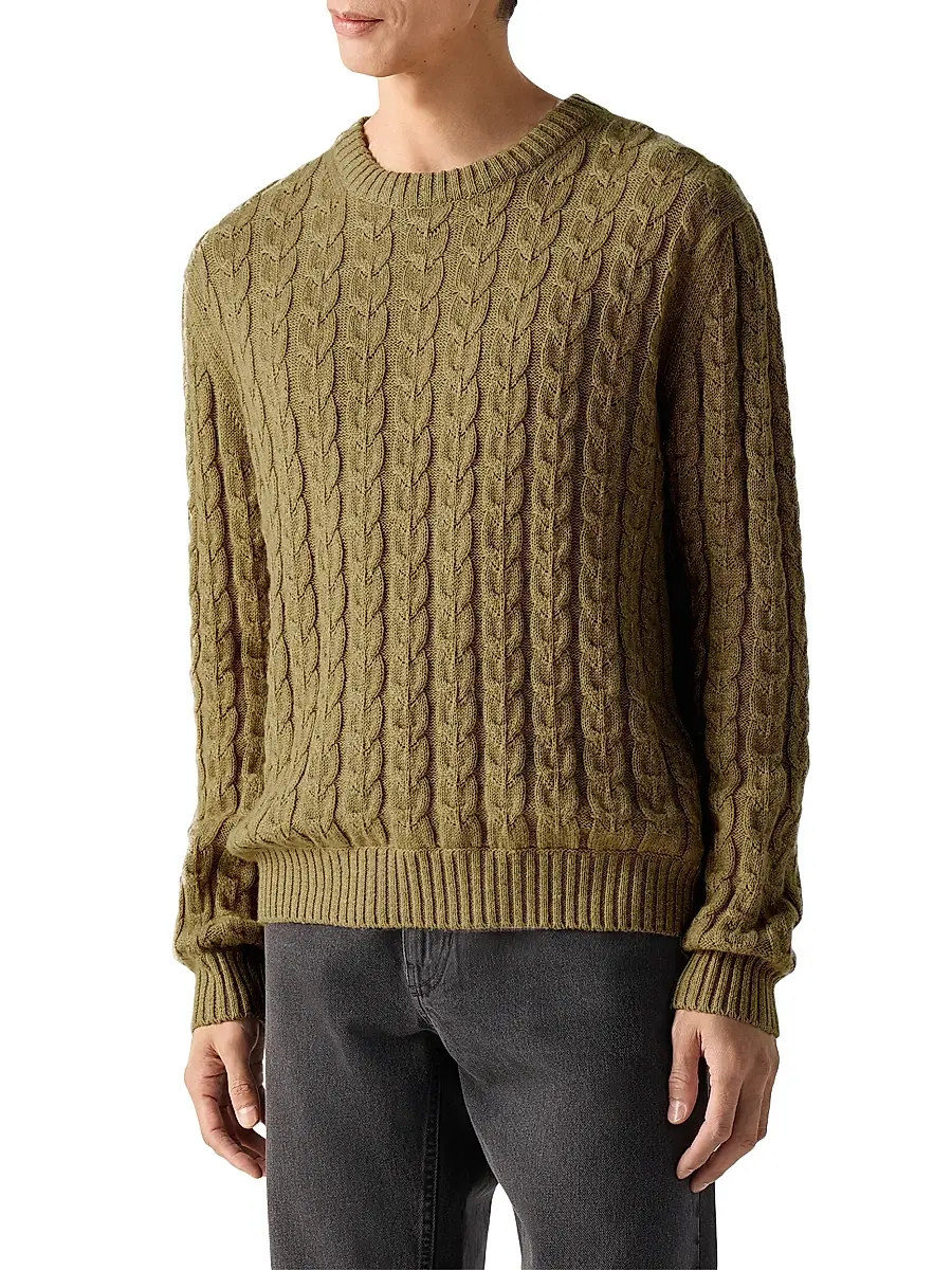 Zegna Men's Linen Cashmere and Silk Crewneck Sweater | Thumbnail 2 Zegna Men's Linen Cashmere and Silk Crewneck Sweater | Thumbnail 2