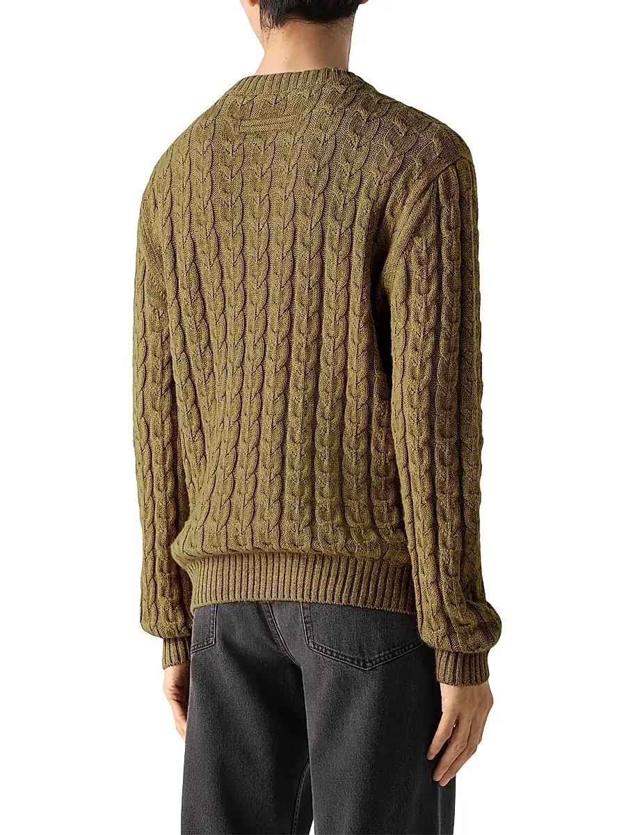 Zegna Men's Linen Cashmere and Silk Crewneck Sweater | Thumbnail 3 Zegna Men's Linen Cashmere and Silk Crewneck Sweater | Thumbnail 3
