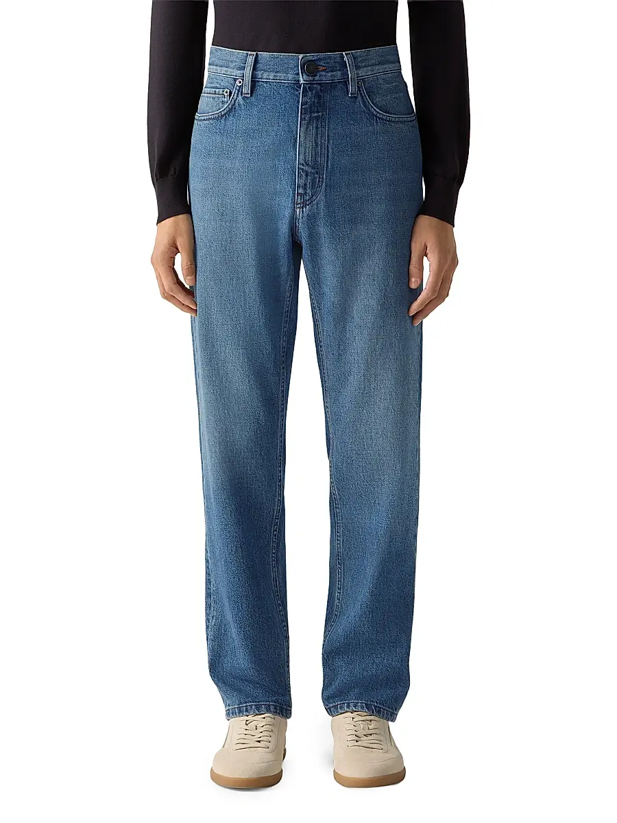 Zegna Men's Bleached Cotton Roccia Jeans | Thumbnail 2 Zegna Men's Bleached Cotton Roccia Jeans | Thumbnail 2