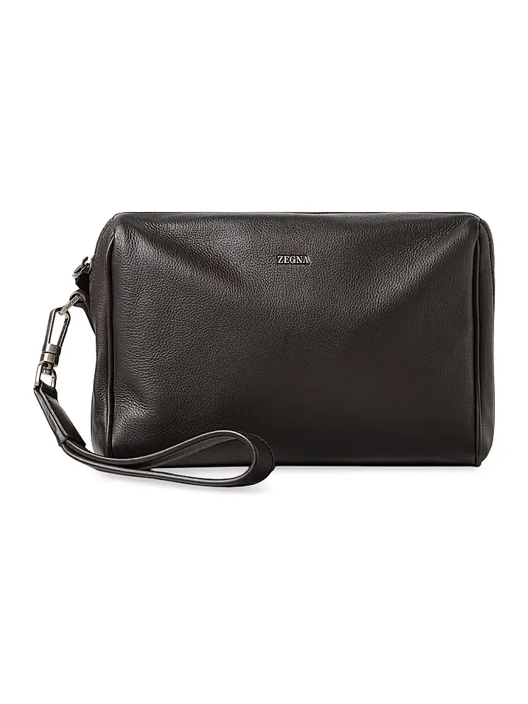 Zegna Men's Secondskin Leather Pouch
