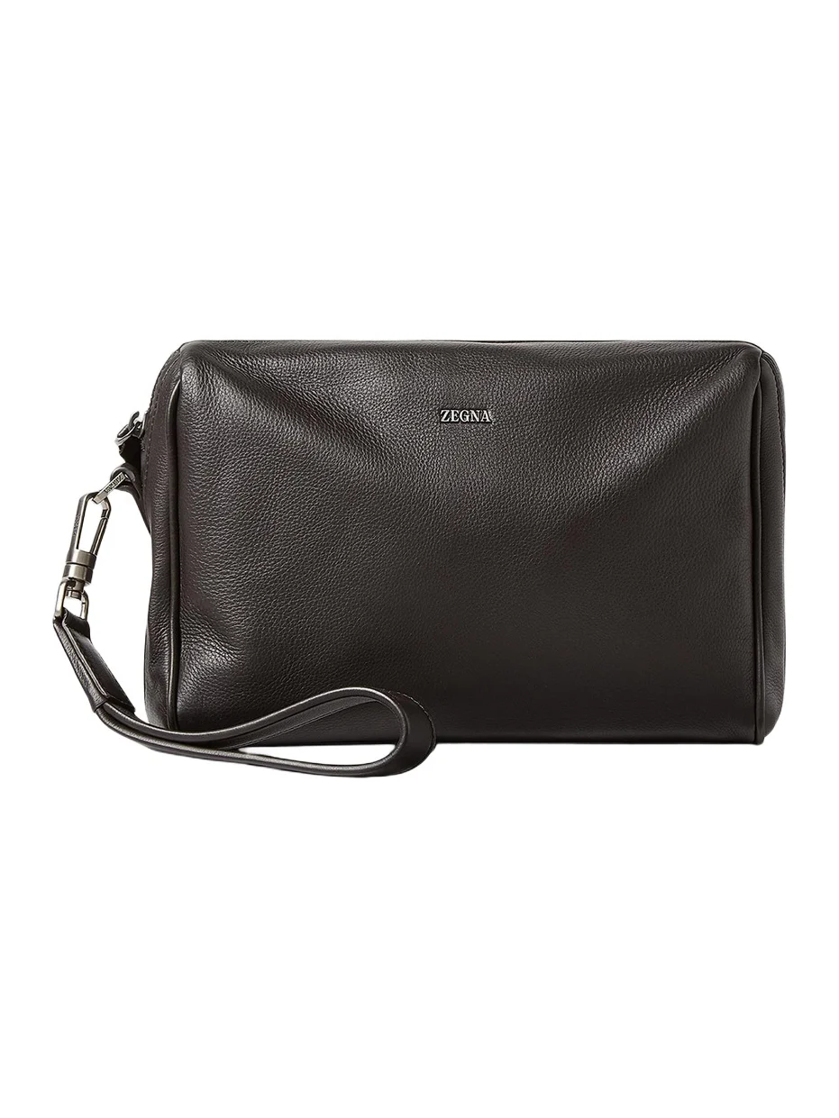 Zegna Men's Secondskin Leather Pouch