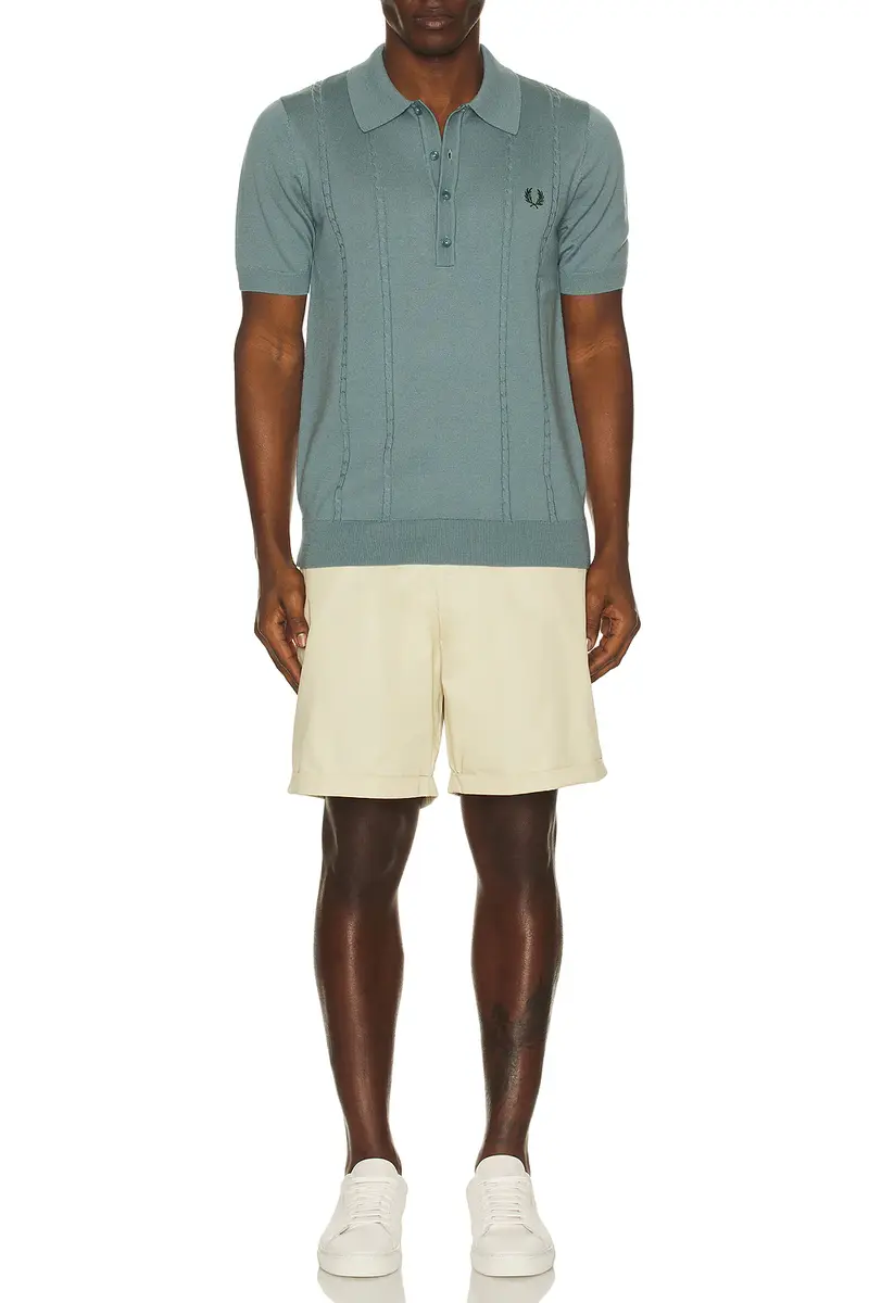 Fred Perry Cable Knitted Polo Shirt | Thumbnail 5 Fred Perry Cable Knitted Polo Shirt | Thumbnail 5