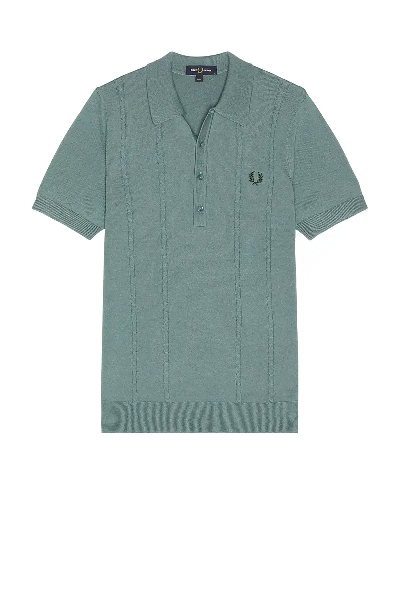 Fred Perry Cable Knitted Polo Shirt | Thumbnail 6 Fred Perry Cable Knitted Polo Shirt | Thumbnail 6