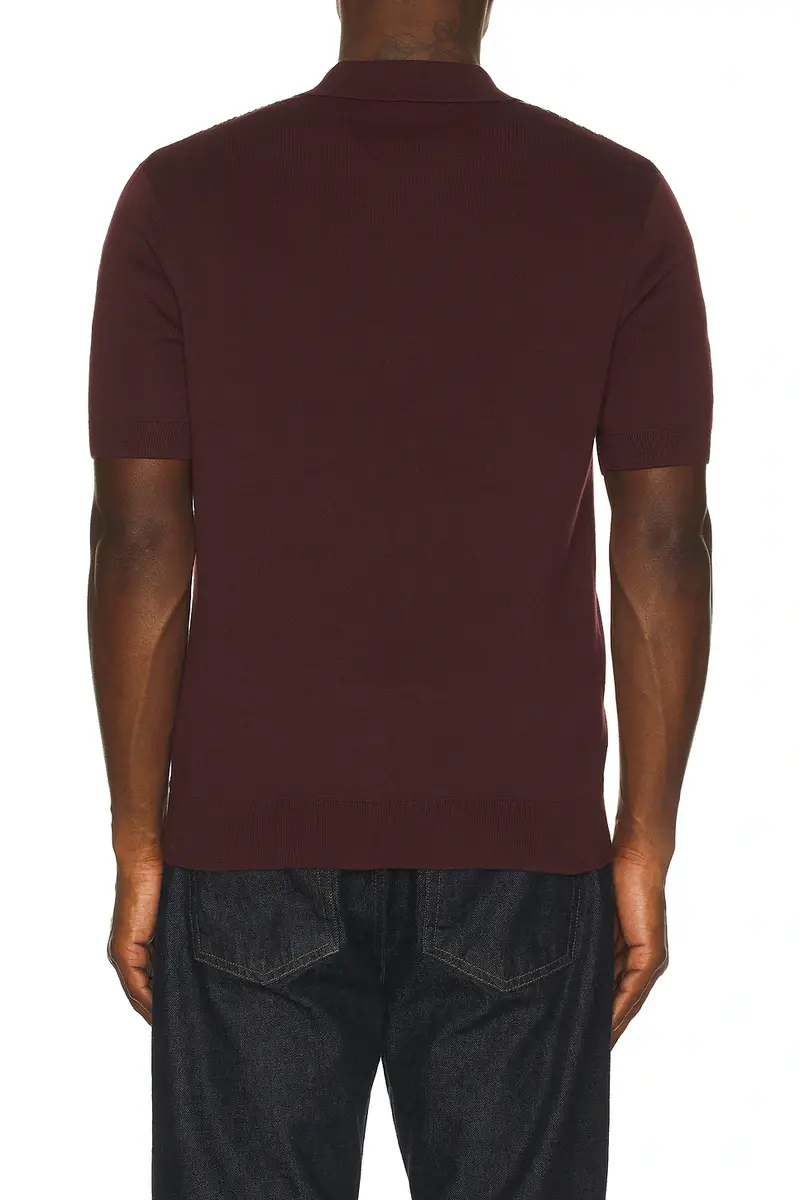 Fred Perry Panel Detail Knitted Polo Shirt | Thumbnail 4