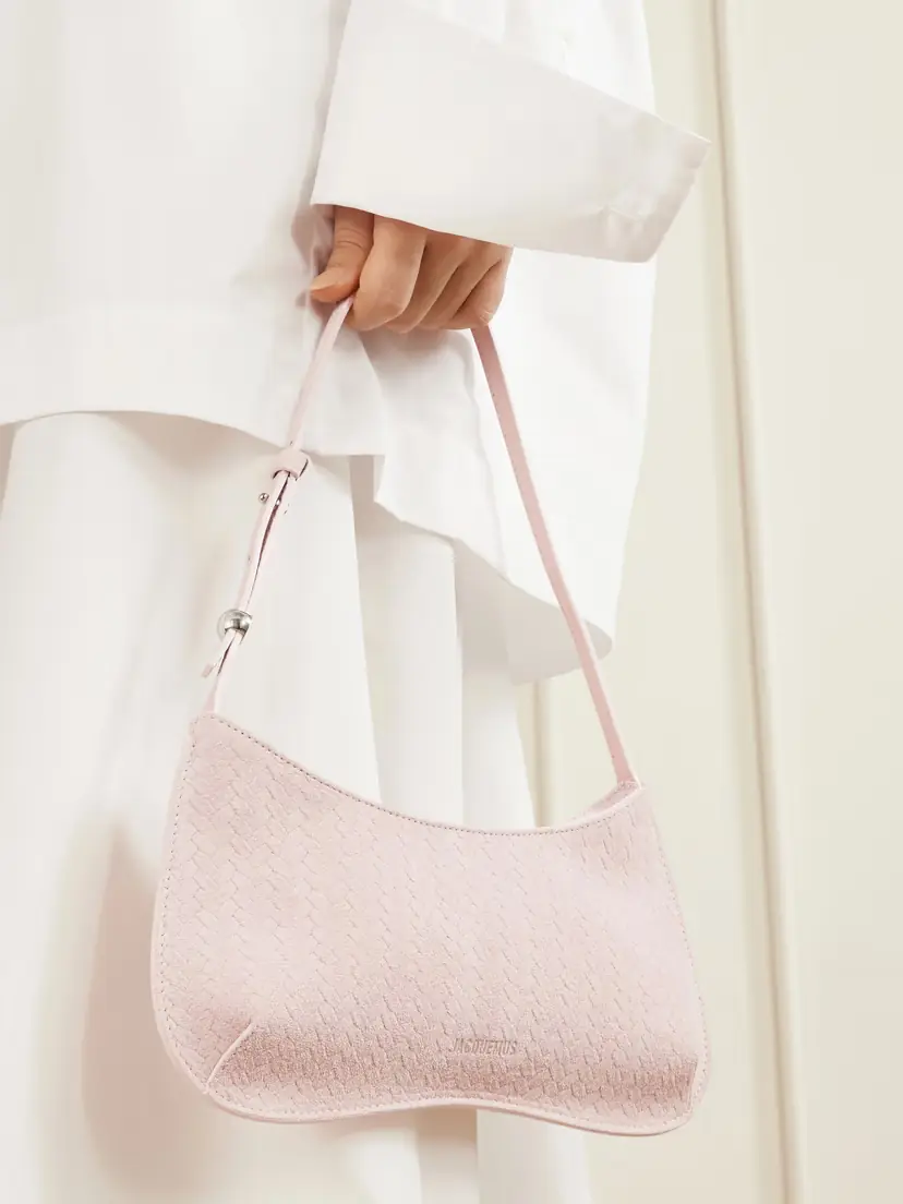 Jacquemus Le Bisou Embellished Woven Suede Shoulder Bag | Thumbnail 2 Jacquemus Le Bisou Embellished Woven Suede Shoulder Bag | Thumbnail 2