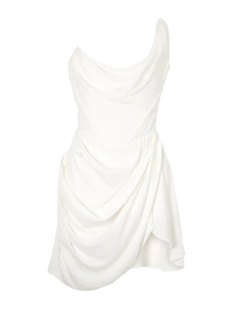Vivienne Westwood Doll One-shoulder Draped Silk-crepe Mini Dress | Image 1 Vivienne Westwood Doll One-shoulder Draped Silk-crepe Mini Dress | Image 1