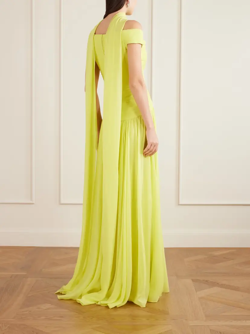 Elie Saab Lace-trimmed Silk-blend Gown | Thumbnail 3 Elie Saab Lace-trimmed Silk-blend Gown | Thumbnail 3