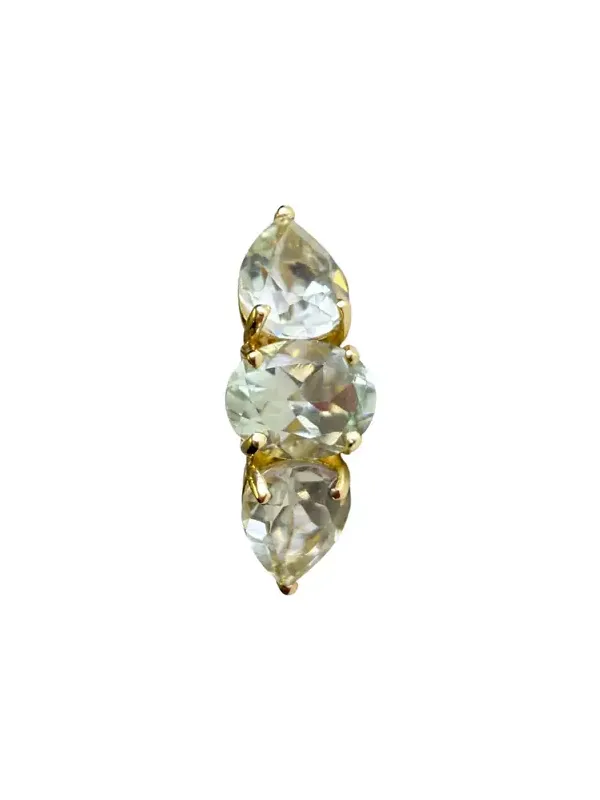 3.27ct Green Amethyst 18K Gold Three Stones Ear Cuff 3.27ct Green Amethyst 18K Gold Three Stones Ear Cuff