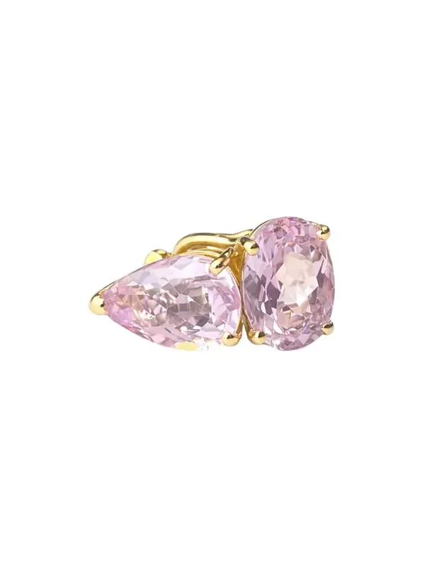 3.73ct Kunzita 18K Gold Two Stones Ear Cuff