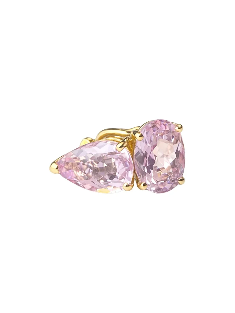 3.73ct Kunzita 18K Gold Two Stones Ear Cuff 3.73ct Kunzita 18K Gold Two Stones Ear Cuff