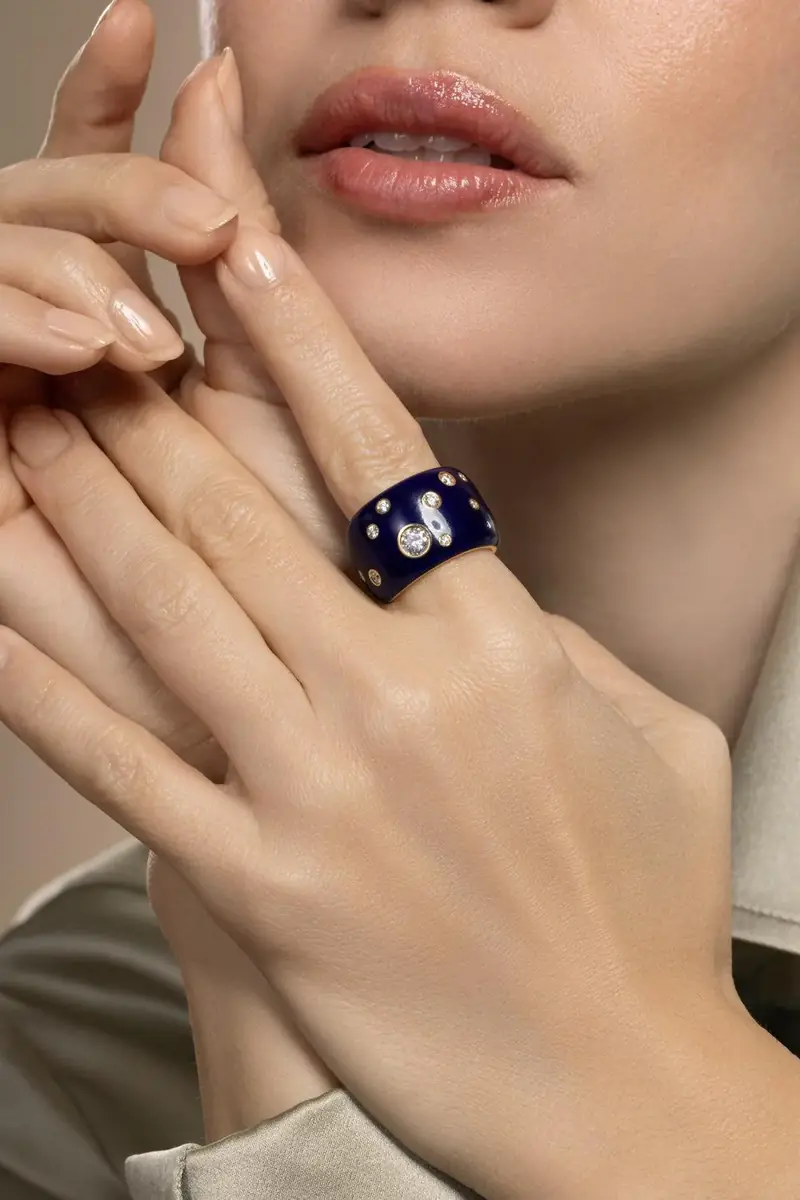 VERDURA Diamond Blue Night Ring | Thumbnail 3