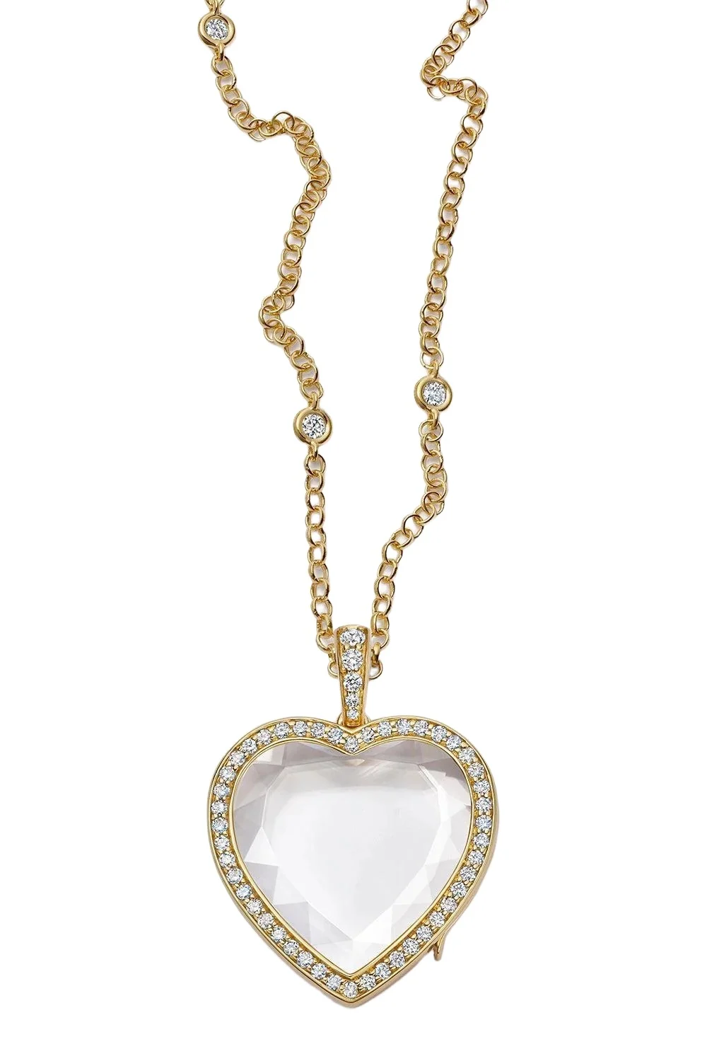 Diamond Eros Locket Chain Necklace Diamond Eros Locket Chain Necklace