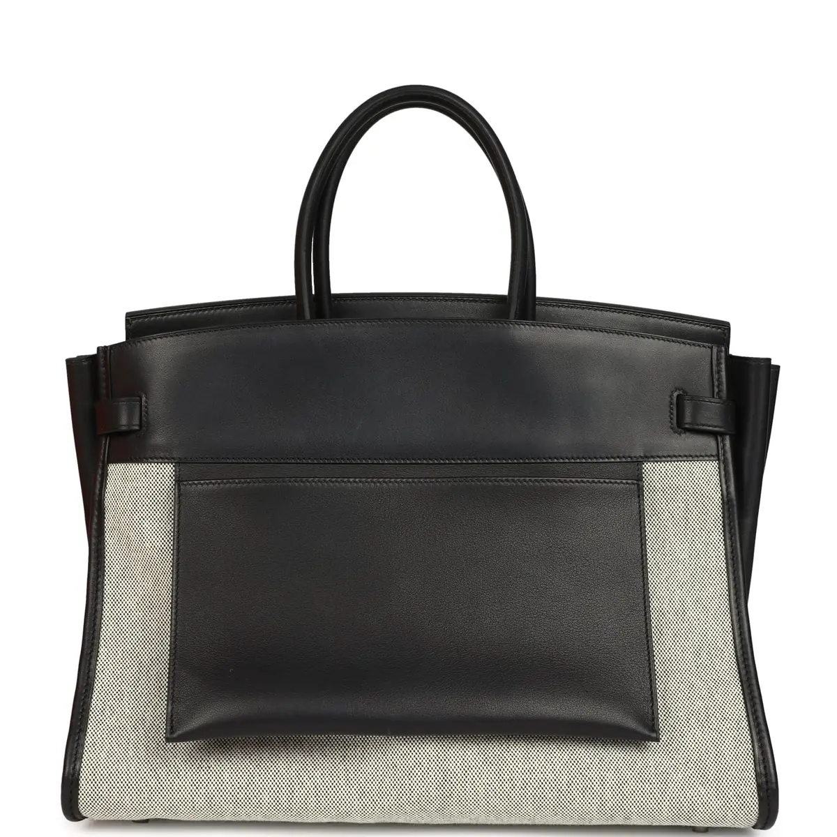 HERMÈS Hermes Birkin 35 A L'Envers Black-Ecru Toile H Canvas and Black Volupto Palladium Hardware | Thumbnail 4 HERMÈS Hermes Birkin 35 A L'Envers Black-Ecru Toile H Canvas and Black Volupto Palladium Hardware | Thumbnail 4