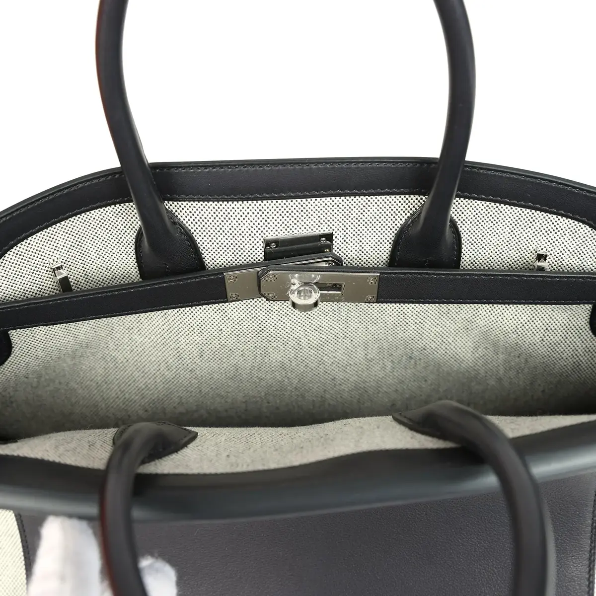 HERMÈS Hermes Birkin 35 A L'Envers Black-Ecru Toile H Canvas and Black Volupto Palladium Hardware | Thumbnail 10 HERMÈS Hermes Birkin 35 A L'Envers Black-Ecru Toile H Canvas and Black Volupto Palladium Hardware | Thumbnail 10
