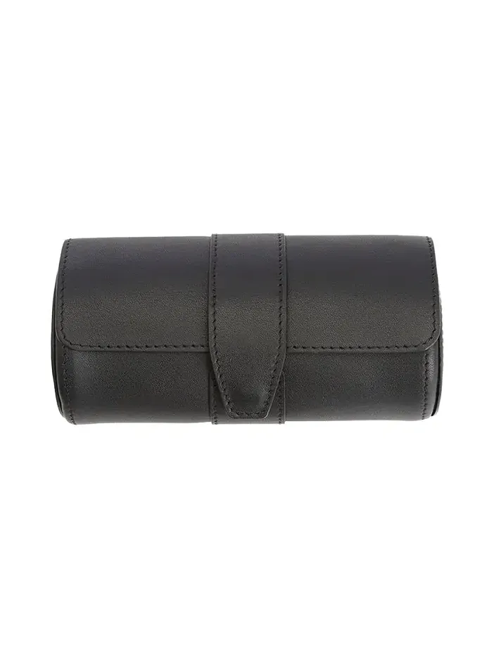 Personalized Suede-Lined Leather Double Watch Roll Personalized Suede-Lined Leather Double Watch Roll