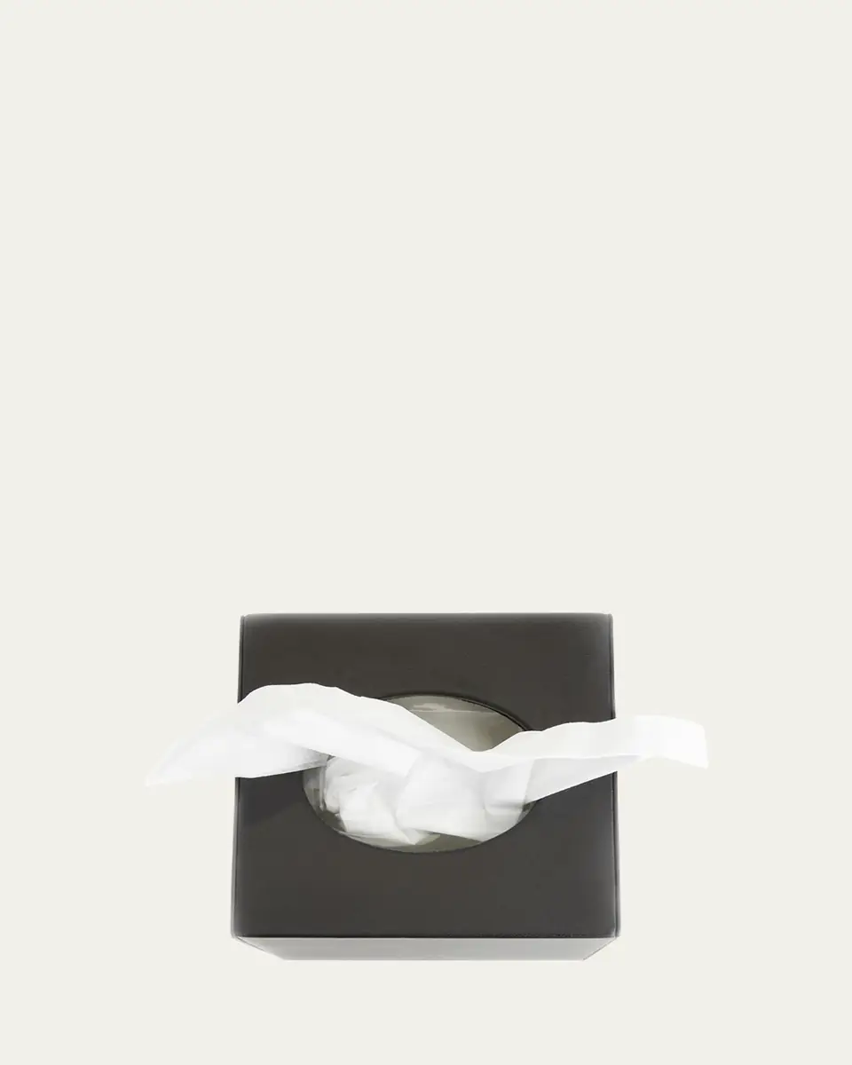 Royce New York Personalized Leather Tissue Box Cover | Thumbnail 2