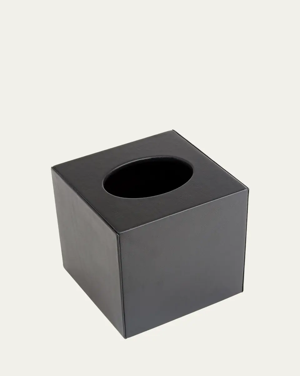 Royce New York Personalized Leather Tissue Box Cover | Thumbnail 3