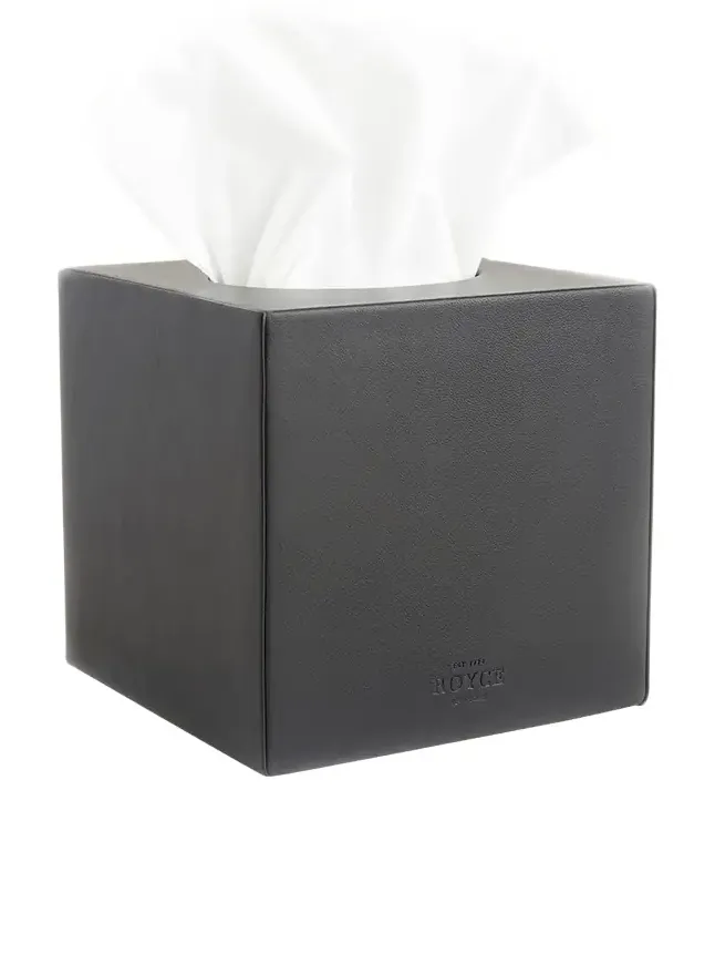 Royce New York Personalized Leather Tissue Box Cover