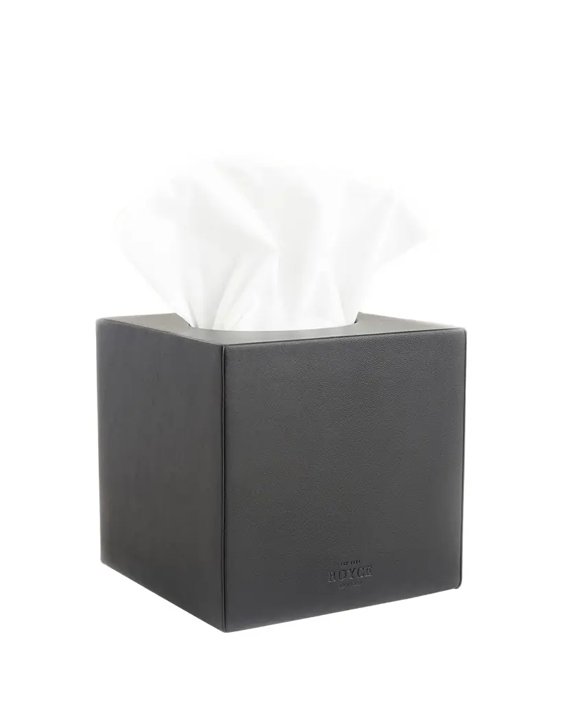 Royce New York Personalized Leather Tissue Box Cover