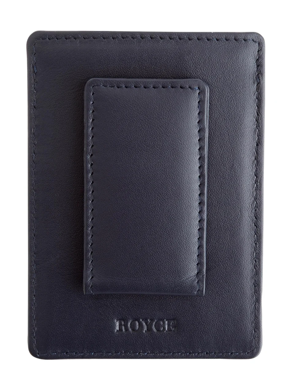 Royce New York Monogrammed Leather Magnetic Money Clip Wallet, Personalized