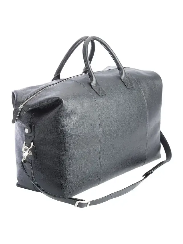Monogrammed Leather Weekender Duffel Bag, Personalized