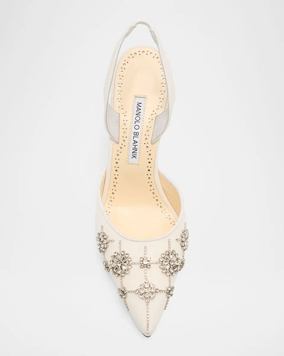 Manolo Blahnik 90mm Ralyne Embellished Satin Pumps | Thumbnail 6 Manolo Blahnik 90mm Ralyne Embellished Satin Pumps | Thumbnail 6