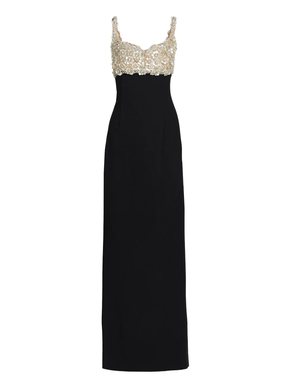 Pearly Embroidered Bustier Column Gown Pearly Embroidered Bustier Column Gown
