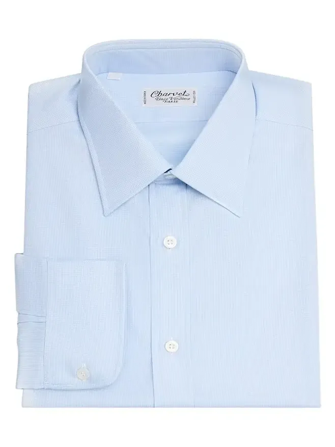 Men's Point-Collar Cotton Dress Shirt