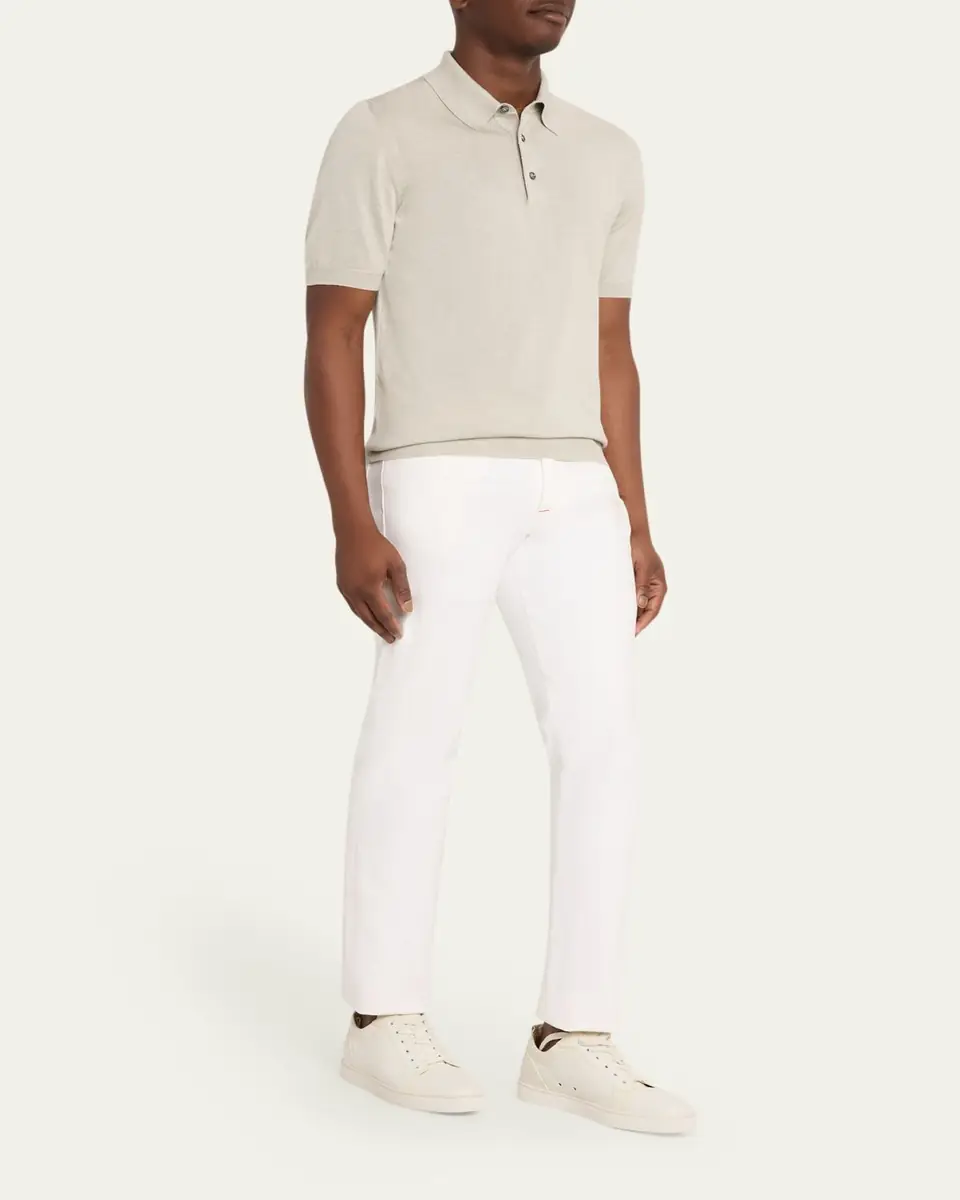 Kiton Men's Cashmere, Linen and Silk Polo Shirt | Thumbnail 2 Kiton Men's Cashmere, Linen and Silk Polo Shirt | Thumbnail 2