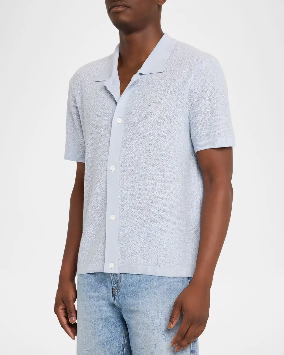 Frame Men's Textured Short-Sleeve Shirt | Thumbnail 8 Frame Men's Textured Short-Sleeve Shirt | Thumbnail 8