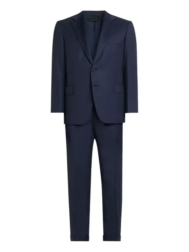 Men's Wool Micro-Herringbone Two-Piece Suit Men's Wool Micro-Herringbone Two-Piece Suit