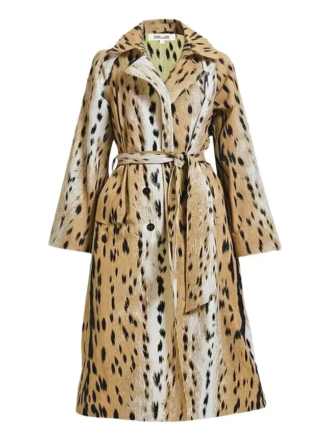 Kamirah Belted Animal-Print Trench Coat Kamirah Belted Animal-Print Trench Coat